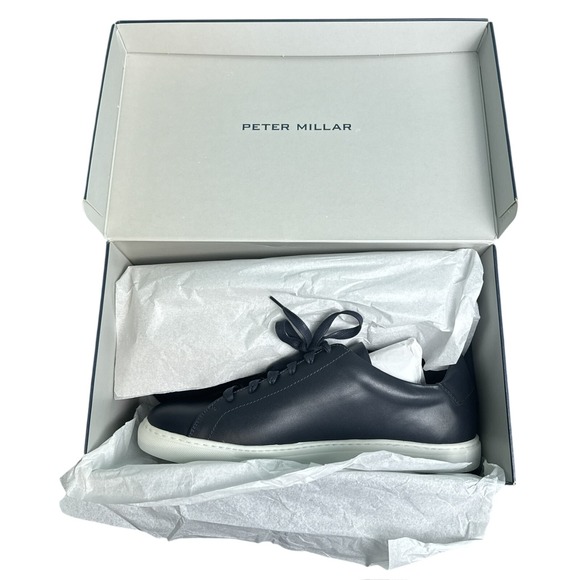 Peter Millar Vantage Lite Sneakers Navy Mens 10 Golf Casual‎ Shoes New In Box - Picture 12 of 13